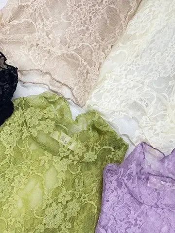 Diana Floral Lace Mesh Top Curvy