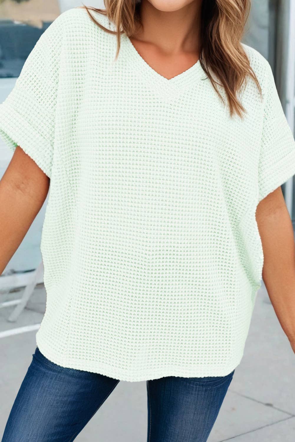 Everyday Waffle Knit Top Curvy