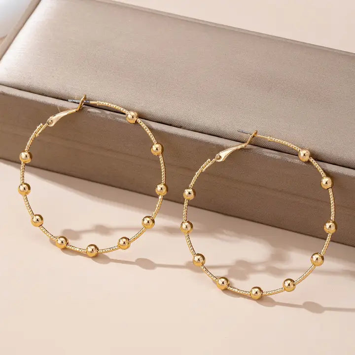 Camille Beaded Hoop Earrings