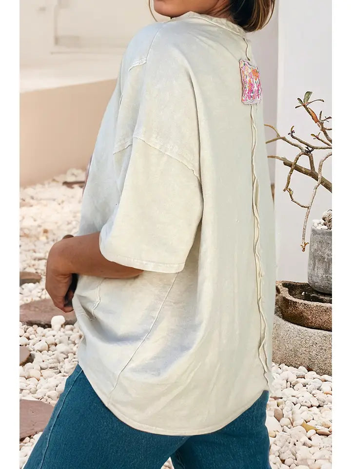 Poppy Floral Patch Tee Available Curvy