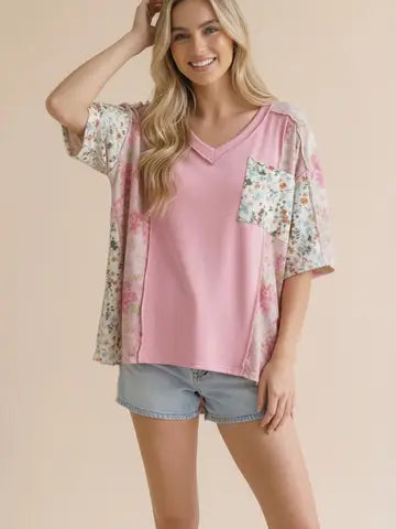 Sadie Floral Contrast Top