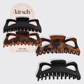 Recycled Plastic Jumbo Classic Claw Clips 2pc - Black & Tort