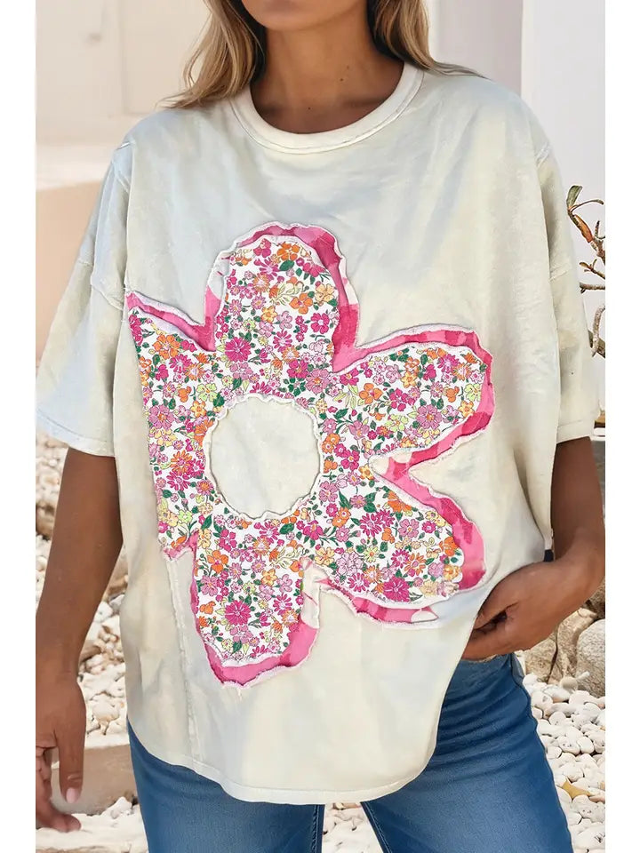 Poppy Floral Patch Tee Available Curvy