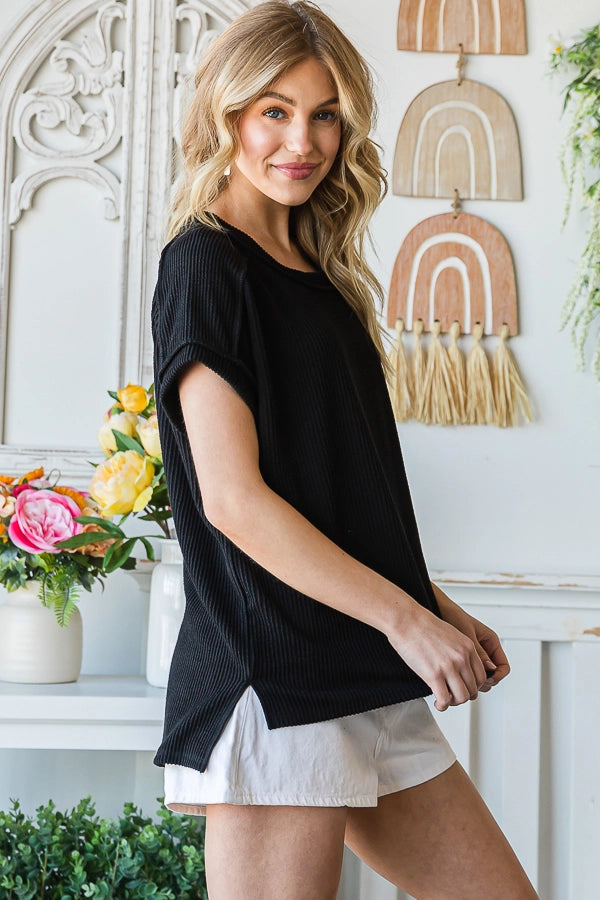 Avery Ribbed Tunic Top Curvy