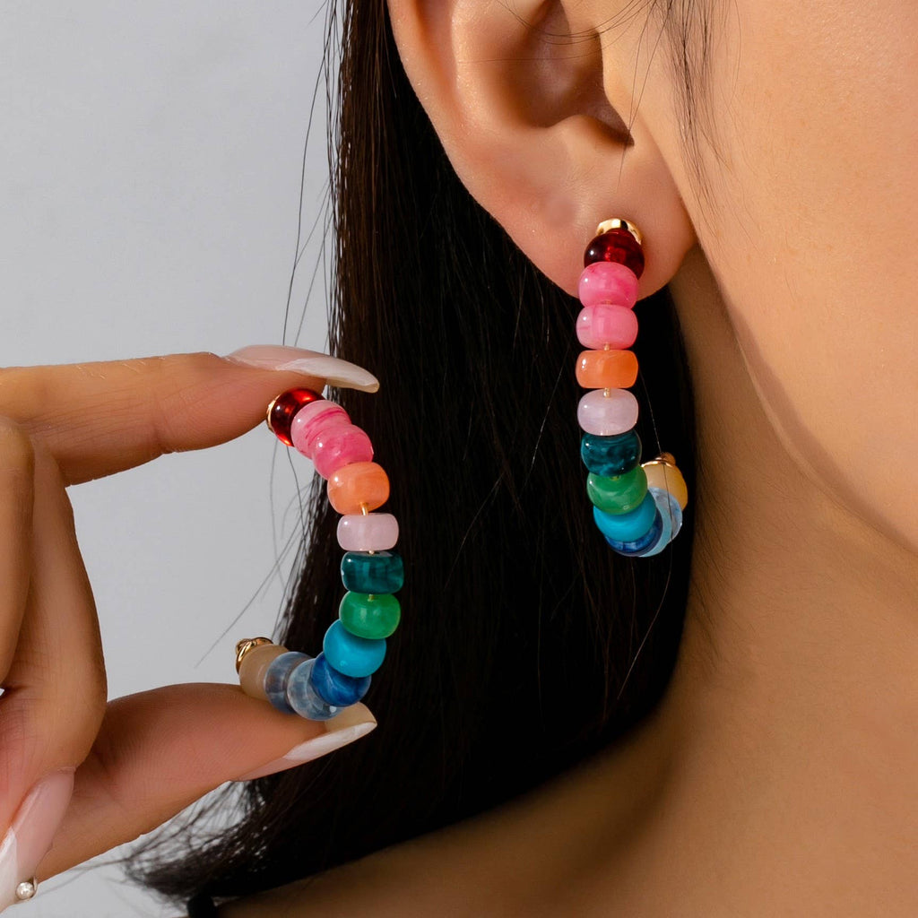 Rainbow Hoop Earrings