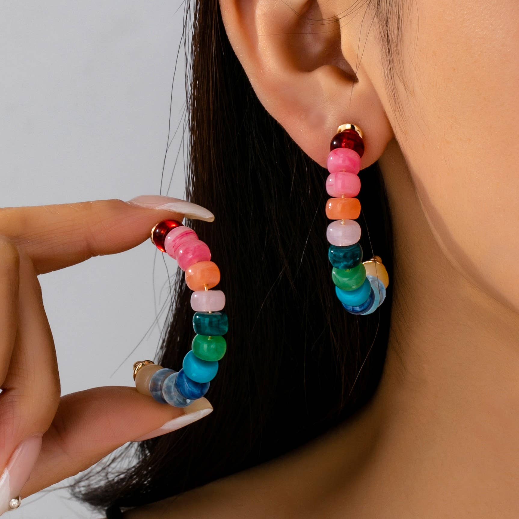 Rainbow Hoop Earrings