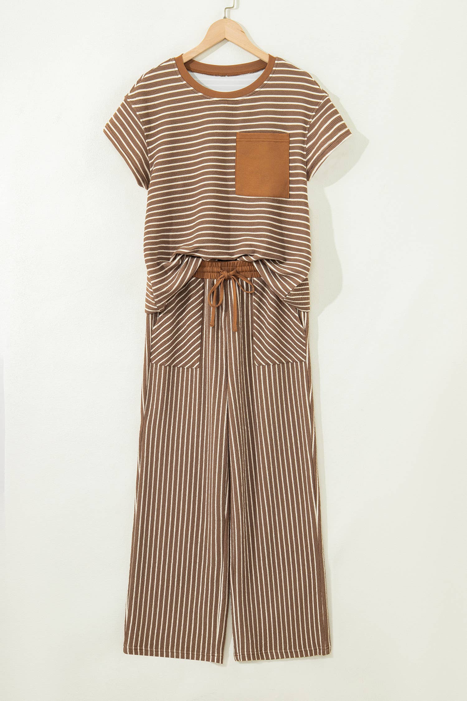 Perfect Stripe Cropped Lounge Set Available Curvy