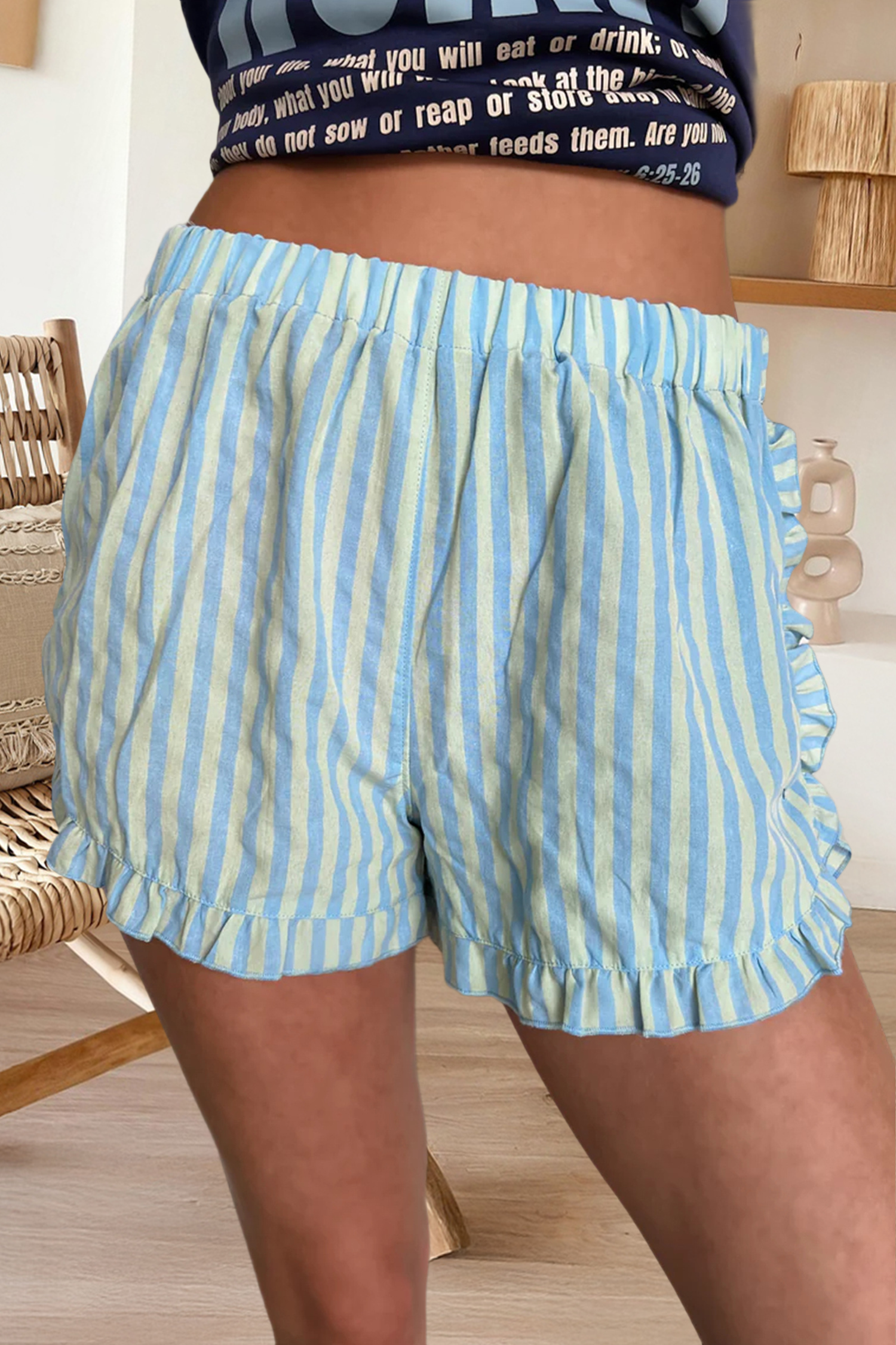 Sweet Stripe Ruffle Shorts