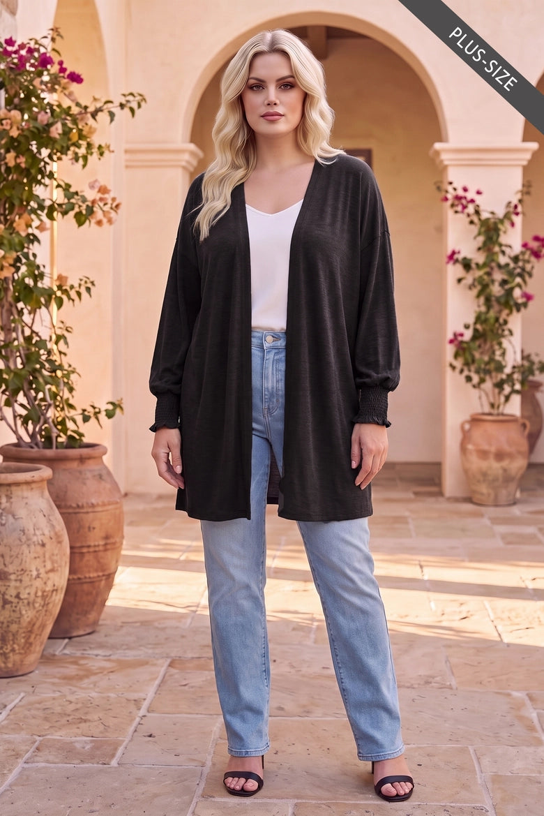 Camille Smocked Sleeve Cardigan